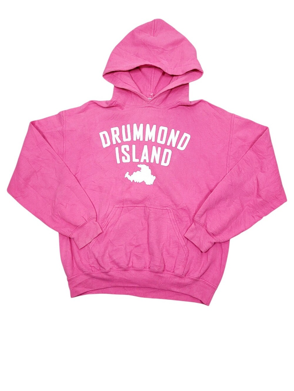 Y2K Drummond Island Pink Hoodie Sweatshirt Top Size: M